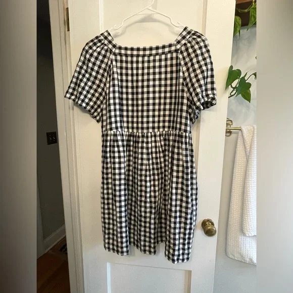 Madewell Linen-Blend Allie Mini Dress in Gingham Check - Picture 6 of 8